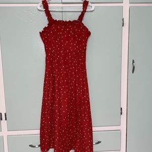 Adorable Heart pattern Red Summer Dress size Small